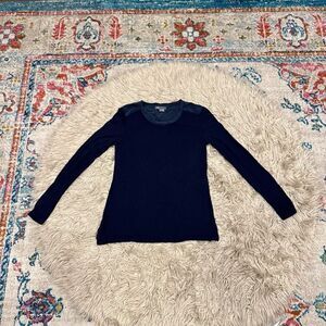 Vince long sleeve blouse with silk accents size small